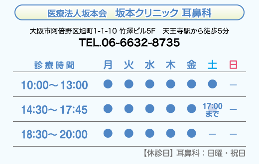 医療法人坂本会　坂本クリニック 耳鼻科